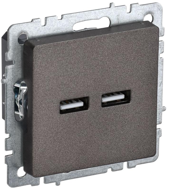 BRITE Розетка USB A+A 3,1А РЮ10-1-БрТБ темная бронза