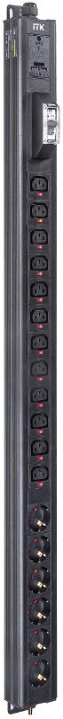 BASE PDU PV1111 23U 1ф 16А 6SCHUKO 12C13 3м IEC60309
