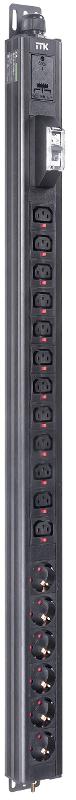 BASE PDU PV1112 23U 1ф 32А 6SCHUKO 12C13 3м IEC60309