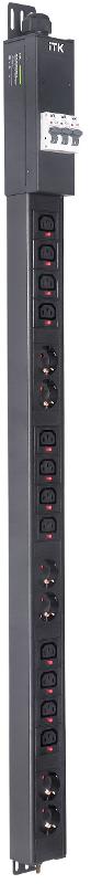BASE PDU PV1113 25U 3ф 32А 6SCHUKO 12C13 3м IEC60309