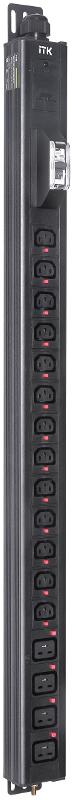 BASE PDU PV1112 22U 1ф 32А 13C13 4C19 3м IEC60309