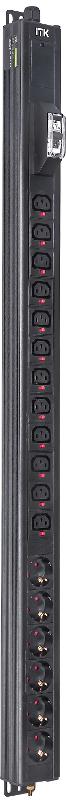 BASE PDU PV1111 23U 1ф 16А 6SCHUKO 12C13 2,6м SCHUKO