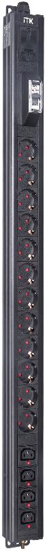 BASE PDU PV1111 22U 1ф 16А 12SCHUKO 4C13 2,6м SCHUKO