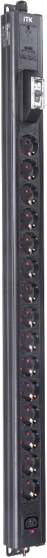BASE PDU PV1111 22U 1ф 16А 15SCHUKO 1C13 2,6м SCHUKO