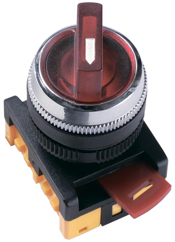 Переключатель АNСLR-22-3  на 3 фикс.полож.красный неон/240В I-O 1з+1р