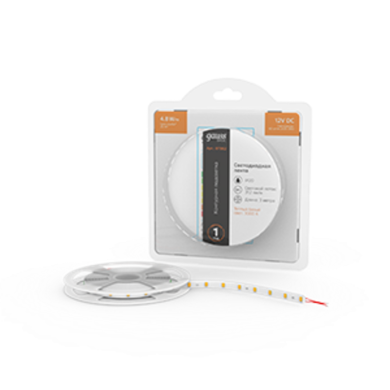 Лента светодиодная Basic LED 2835/60 12V 4,8W/m 312lm/m 3000K 8mm IP20 3m 1/100
