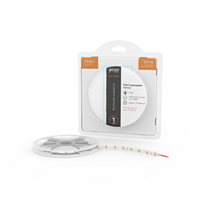 Лента светодиодная Basic LED 2835/60 12V 4,8W/m 312lm/m 3000K 8mm IP20 5m 1/100