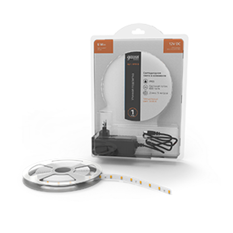 Лента светодиодная Basic в комплекте LED 2835/60 12V 6W/m 600lm/m 3000K 8mm IP65 5m 1/50