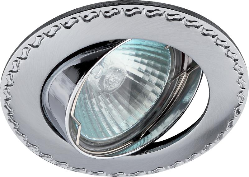 Светильник точечный встраиваемый под лампу KL23 А 50Вт MR16 сатин хром/хром литой