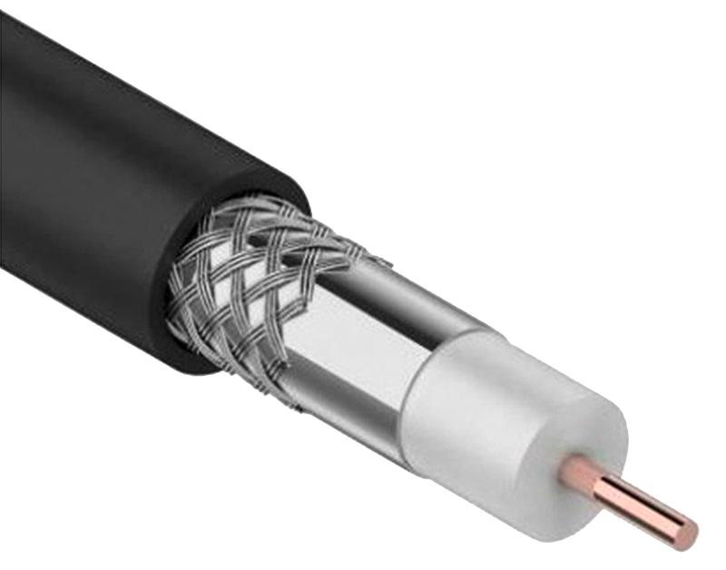 Каб. коаксиал. RG11 CCS 75Ом FPE PVC черн. (300м)