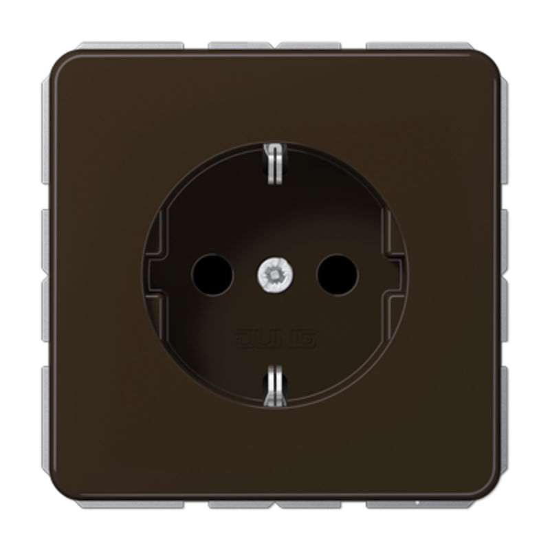 Штепсельная розетка SCHUKO 16A 250V~ с защитой от детей; центральная плата; коричневая