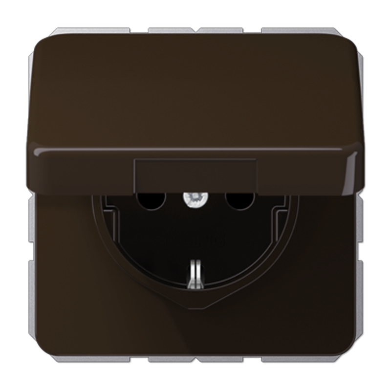 Штепсельная розетка SCHUKO 16A 250V~ с защитой от детей, влагозащищенная; коричневая