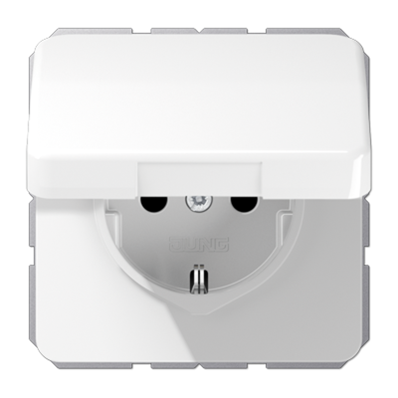 Штепсельная розетка SCHUKO 16A 250V~ с защитой от детей, влагозащищенная; белая