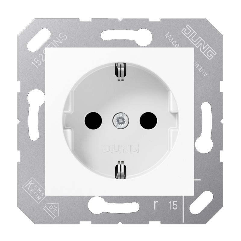 Штепсельная розетка SCHUKO 16А / 250В, пружинные зажимы; термопласт; белый; CD500