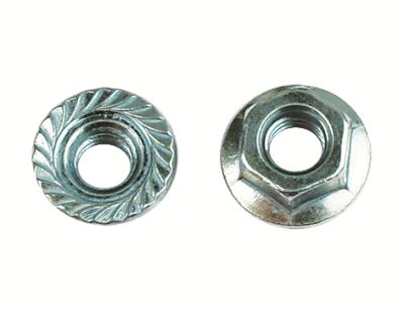 Гайка с насечкой (фланцем) , препятствующей откручиванию М8 INOX