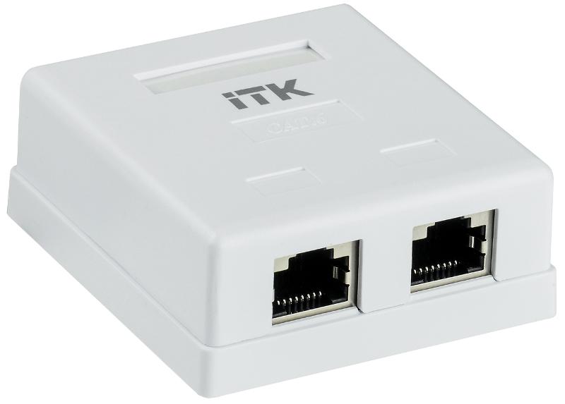 Настенная инф. розетка RJ45 кат. 6 FTP 2-порт