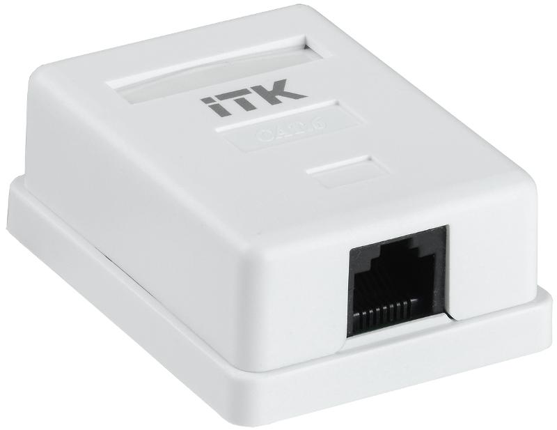 Настенная инф. розетка RJ45 кат. 6 UTP 1-порт