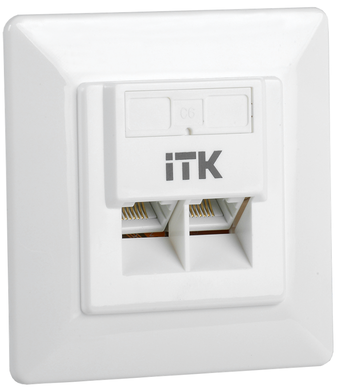 Внутренняя инф. розетка RJ45 кат. 6 UTP 2 порта