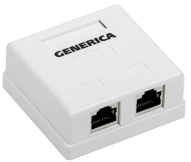 Розетка инф. настенная RJ45 кат. 5Е FTP 2 порта