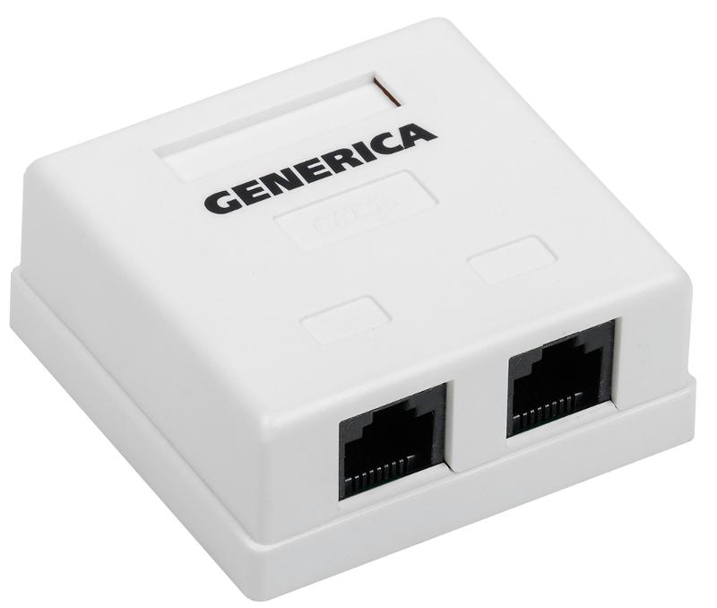 Розетка инф. настенная RJ45 кат. 5Е UTP 2 порта