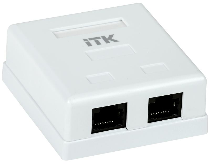 Розетка настенная инф. RJ-45 кат. 5е 2-порта