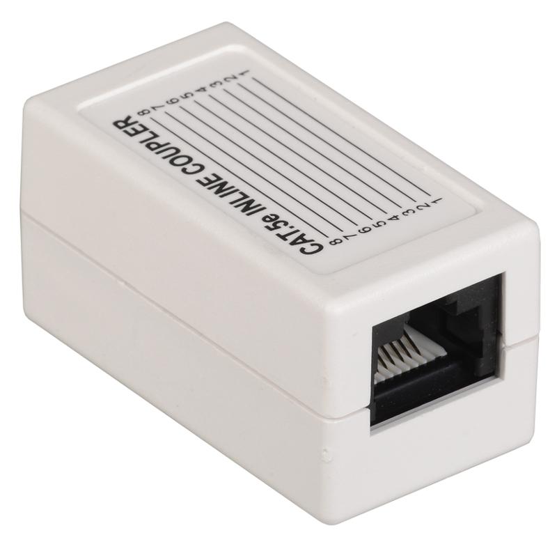 Проходной адаптер кат.5E UTP, тип RJ45-RJ45, белый