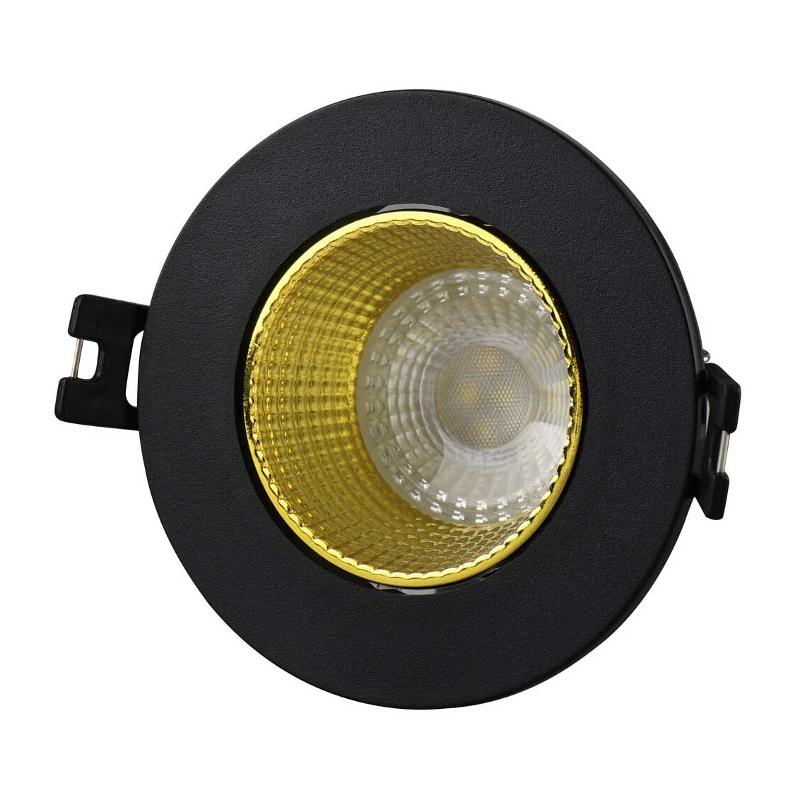 Светильник светодиодный встраиваемый DK3061-BK+YE , IP20, 10Вт, GU5.3, LED, черный/желтый, пластик