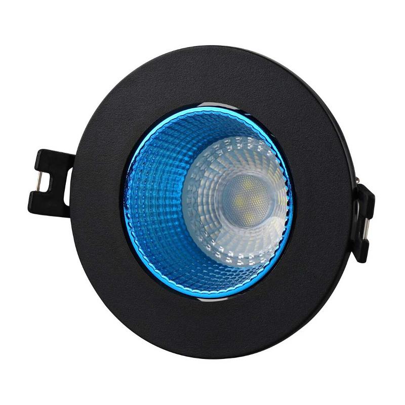 Светильник светодиодный встраиваемый DK3061-BK+СY , IP20, 10Вт, GU5.3, LED, черный/голубой, пластик