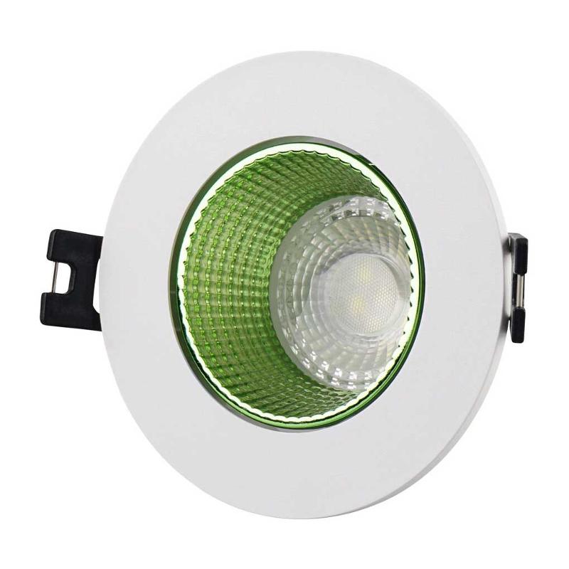 Светильник светодиодный встраиваемый DK3061-WH+GR , IP20, 10Вт, GU5.3, LED, белый/зеленый, пластик
