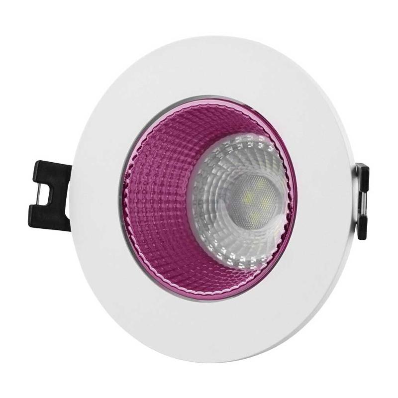 Светильник светодиодный встраиваемый DK3061-WH+PI , IP20, 10Вт, GU5.3, LED, белый/розовый, пластик