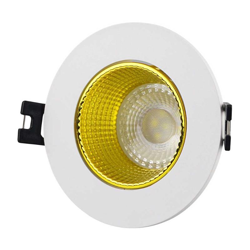 Светильник светодиодный встраиваемый DK3061-WH+YE , IP20, 10Вт, GU5.3, LED, белый/желтый, пластик