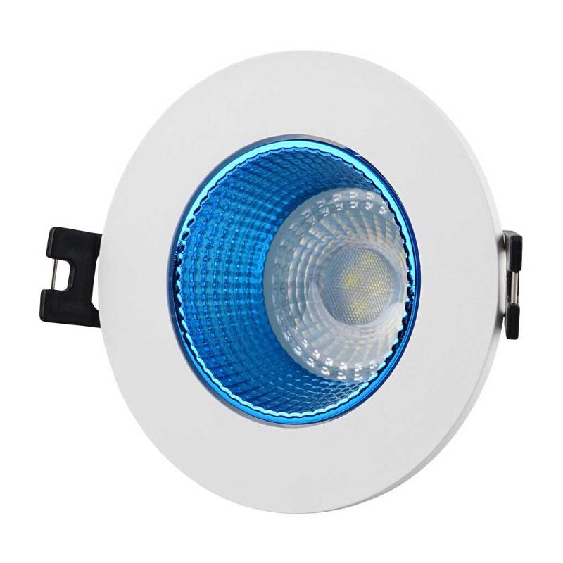 Светильник светодиодный встраиваемый DK3061-WH+СY , IP20, 10Вт, GU5.3, LED, белый/голубой, пластик