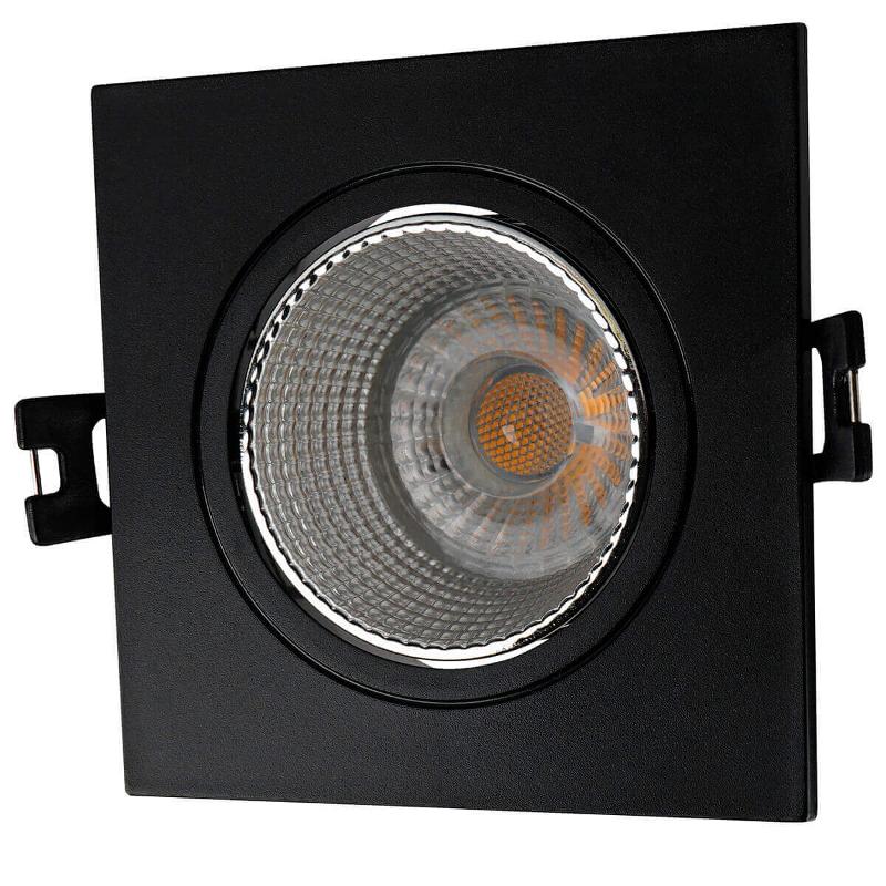 Светильник светодиодный встраиваемый DK3071-BK+CH , IP20, 10Вт, GU5.3, LED, черный/хром, пластик