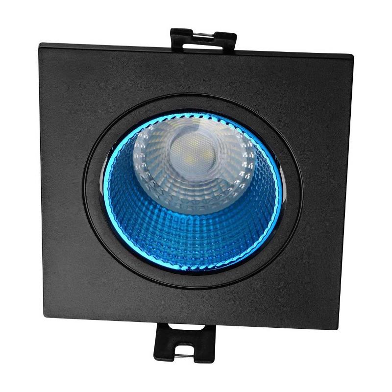 Светильник светодиодный встраиваемый DK3071-BK+CY , IP20, 10Вт, GU5.3, LED, черный/голубой, пластик