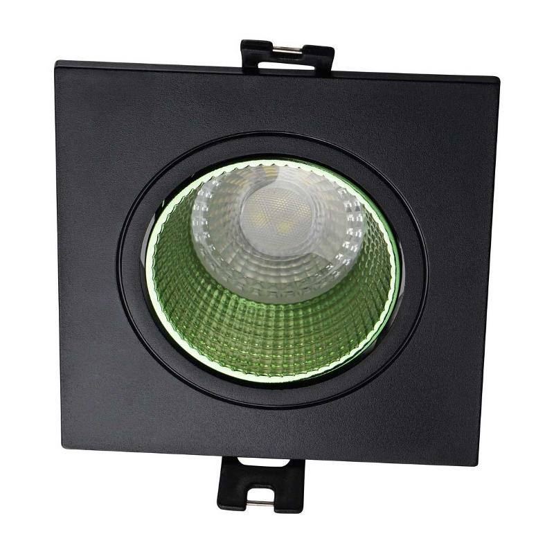 Светильник светодиодный встраиваемый DK3071-BK+GR , IP20, 10Вт, GU5.3, LED, черный/зеленый, пластик