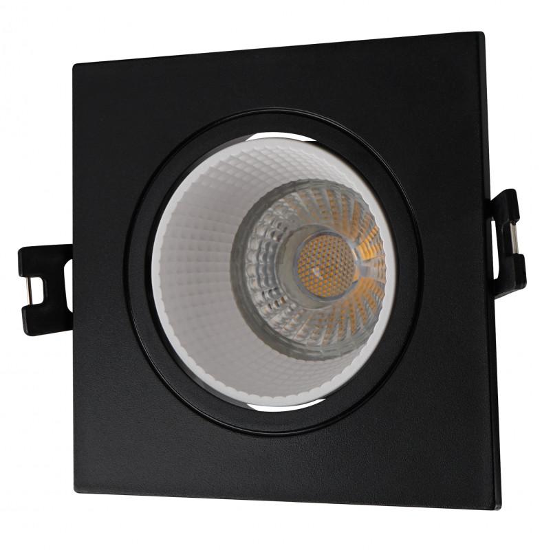 Светильник светодиодный встраиваемый DK3071-BK+WH , IP20, 10Вт, GU5.3, LED, черный/белый, пластик