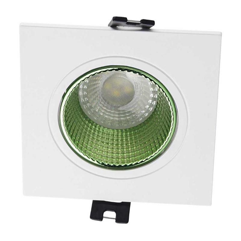 Светильник светодиодный встраиваемый DK3071-WH+GR , IP20, 10Вт, GU5.3, LED, белый/зеленый, пластик
