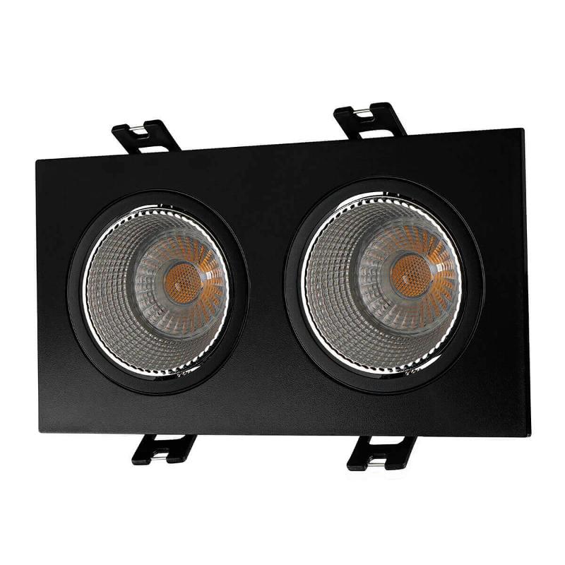 Светильник светодиодный встраиваемый DK3072-BK+CH , IP20, 10Вт, GU5.3, LED, черный/хром, пластик