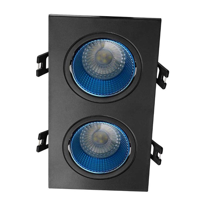 Светильник светодиодный встраиваемый DK3072-BK+CY , IP20, 10Вт, GU5.3, LED, черный/голубой, пластик