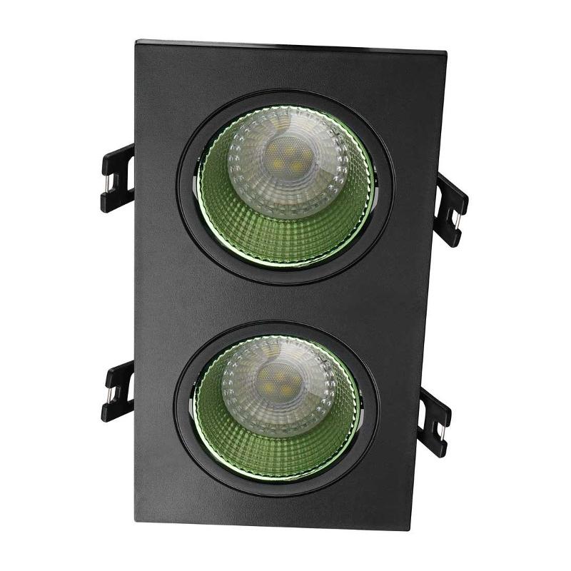 Светильник светодиодный встраиваемый DK3072-BK+GR , IP20, 10Вт, GU5.3, LED, черный/зеленый, пластик