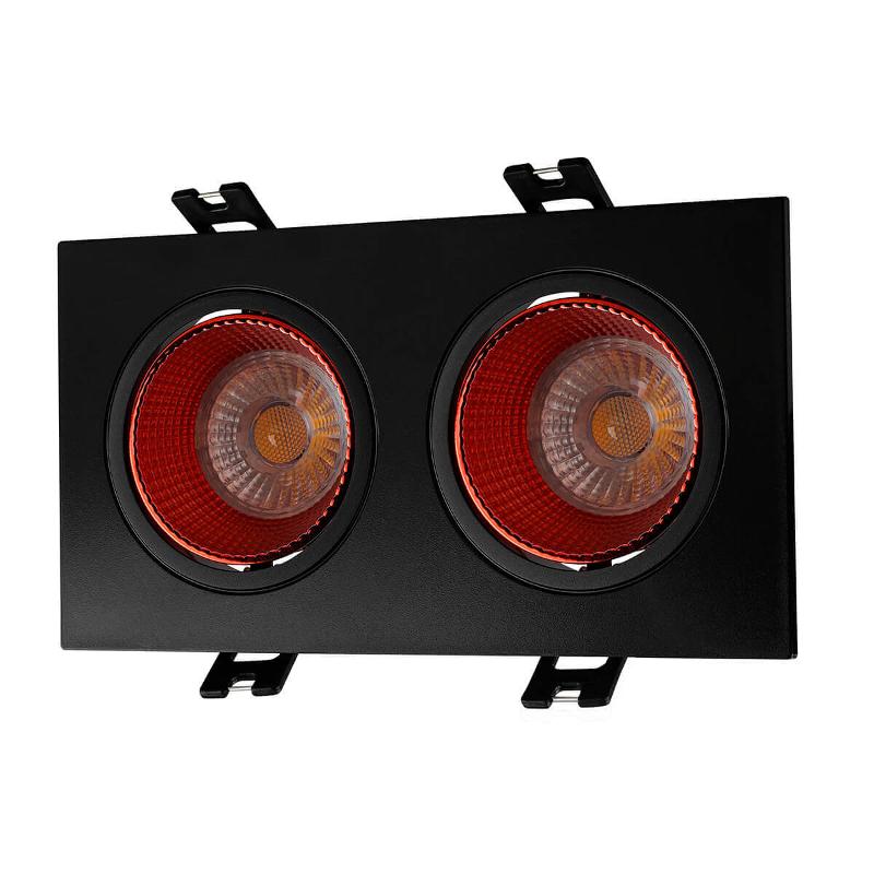 Светильник светодиодный встраиваемый DK3072-BK+RD , IP20, 10Вт, GU5.3, LED, черный/красный, пластик