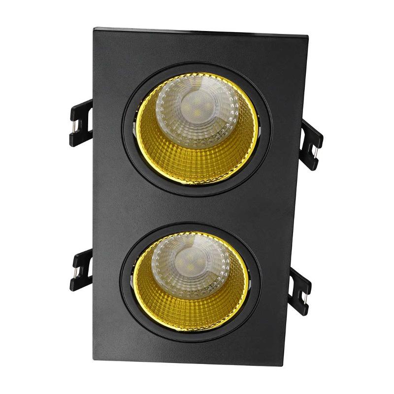 Светильник светодиодный встраиваемый DK3072-BK+YE , IP20, 10Вт, GU5.3, LED, черный/желтый, пластик