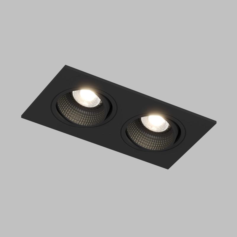Светильник светодиодный встраиваемый DK3072-BK , IP20, 10Вт, GU5.3, LED, черный/черный, пластик