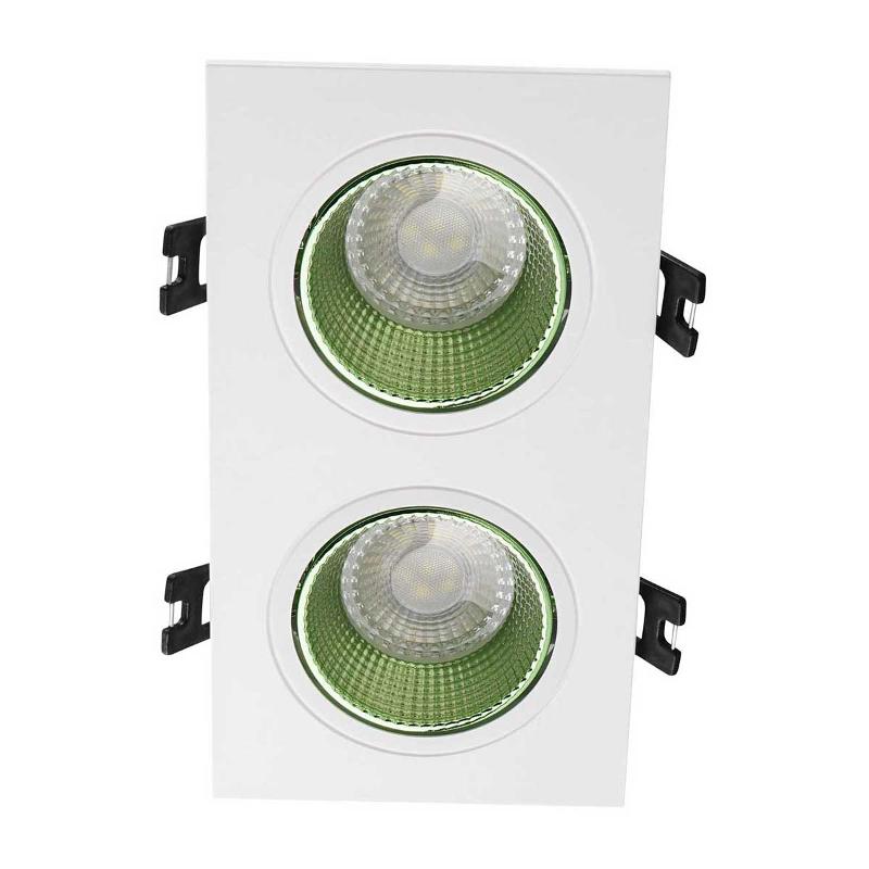 Светильник светодиодный встраиваемый DK3072-WH+GR , IP20, 10Вт, GU5.3, LED, белый/зеленый, пластик