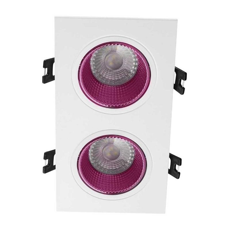 Светильник светодиодный встраиваемый DK3072-WH+PI , IP20, 10Вт, GU5.3, LED, белый/розовый, пластик