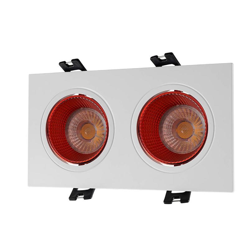 Светильник светодиодный встраиваемый DK3072-WH+RD , IP20, 10Вт, GU5.3, LED, белый/красный, пластик