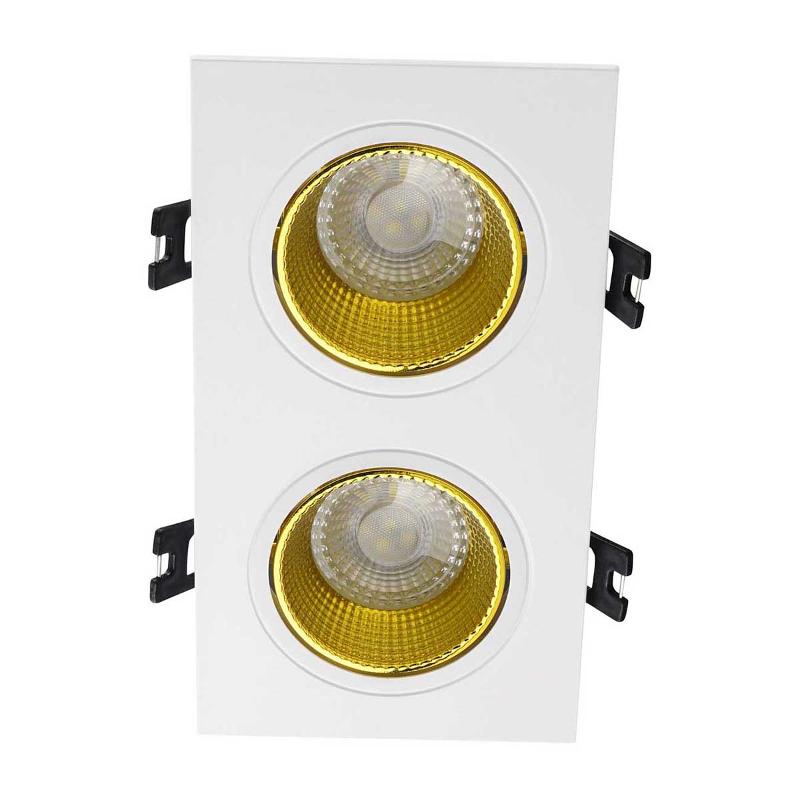 Светильник светодиодный встраиваемый DK3072-WH+YE , IP20, 10Вт, GU5.3, LED, белый/желтый, пластик