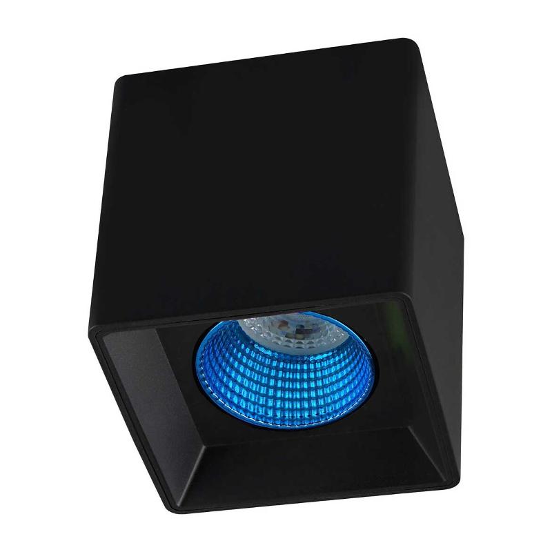 Светильник светодиодный накладной DK3080-BK+CY IP20, 10Вт, GU5.3, LED, черный/голубой, пластик
