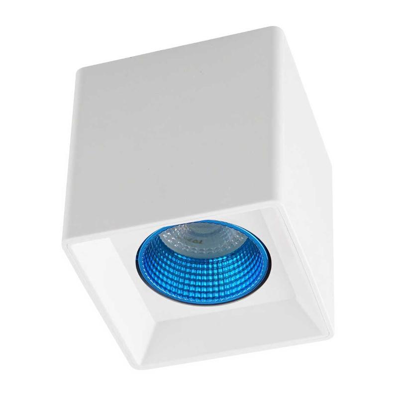 Светильник светодиодный накладной DK3080-WH+CY IP20, 10Вт, GU5.3, LED, белый/голубой, пластик