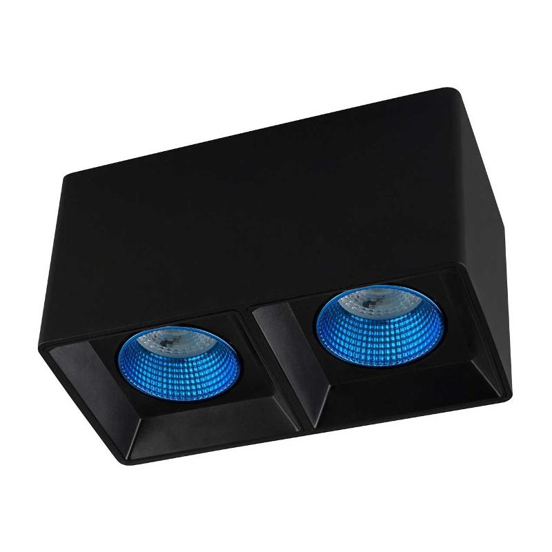 Светильник светодиодный накладной DK3085-BK+CY IP20, 10Вт, GU5.3, LED, черный/голубой, пластик